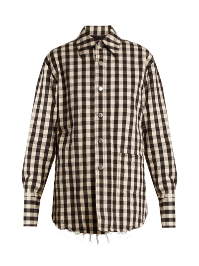 Helmut Lang Quilted Gingham Cotton-flannel Jacket In Black Cream