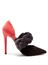 Marco De Vincenzo Plait-detail Stiletto-heel Velvet Pumps In Black Pink