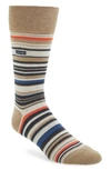 Calvin Klein Multistripe Emblem Socks In Camel Heather