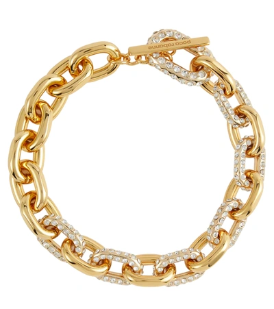 Paco Rabanne Crystal-embellished Xl Chain Link Necklace In Gold