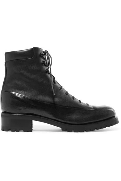 Rupert Sanderson Sherwood Rubber And Leather Ankle Boots In Black
