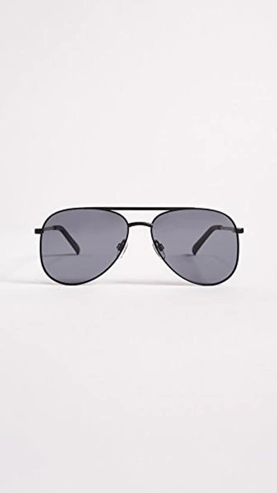 Le Specs Kingdom Aviator Polarized Sunglasses In Matte Black/smoke Mono