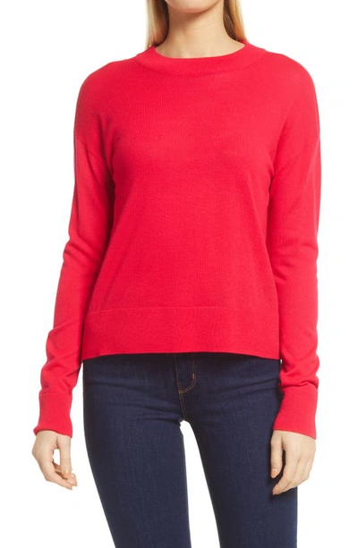 Halogenr Cross Back Wool Blend Sweater In Red Neon