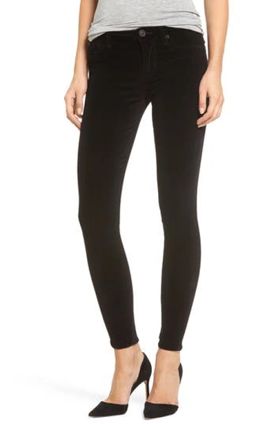 Hudson Barbara High-rise Super Skinny Velour Jeans In Agave In Black Star