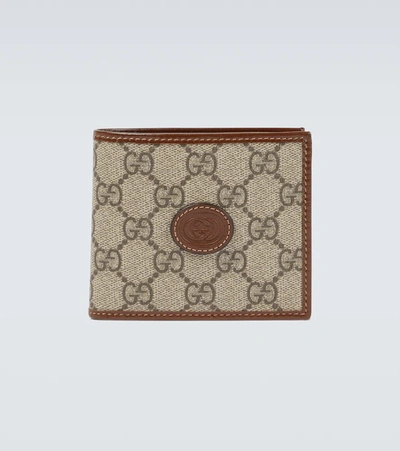 Gucci Interlocking G Logo-plaque Bi-fold Wallet In Neutrals