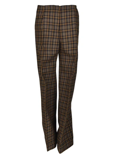 Mulberry Checked Trousers In Brown