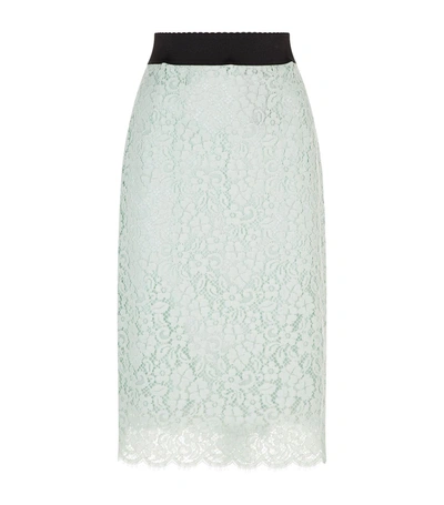 Dolce & Gabbana Lace Pencil Skirt In Multi
