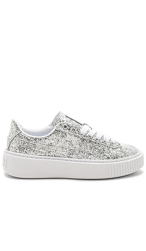 Puma Women's Basket Glitter Lace Up 