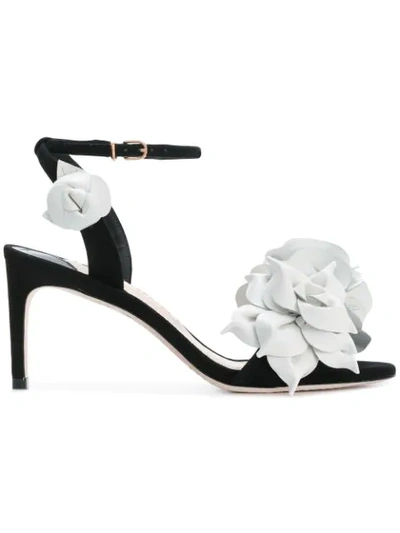 Sophia Webster Jumbo Lilico Suede Mid Sandals In Black White | ModeSens
