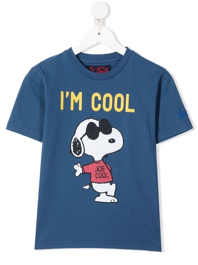 Mc2 Saint Barth Teen Cool Snoopy Print T-shirt In Blue