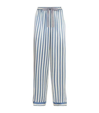 Morgan Lane Chantal Striped Silk Pyjama Bottoms | ModeSens