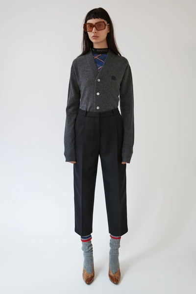 Acne Studios Cropped Flannel Trousers Black