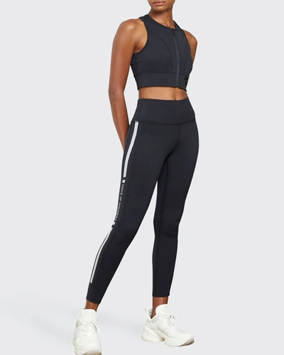 Voice Of Insiders Brushed Side Stripe Leggings In Black