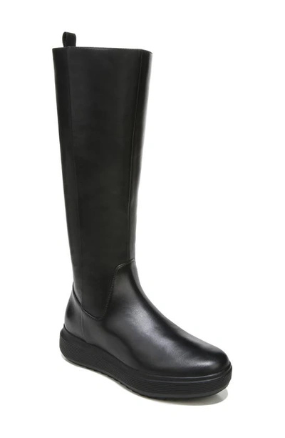 Naturalizer Torence Wide Calf High Shaft Boots Women's Shoes In Black Leather