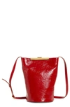 Khaite Etta Patent Leather Shoulder Bag In Fire Red