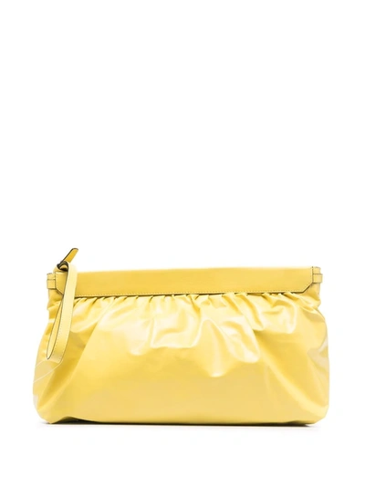 Isabel Marant Gathered-detail Clutch Bag In Giallo