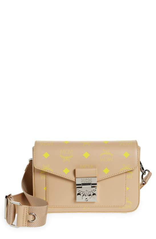 Mcm Color Splash Logo Water Repellent Small Crossbody Bag In Croissant ...