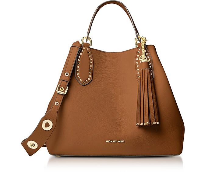 Michael Kors Brooklyn Large Luggage Pebbled Leather Tote | ModeSens