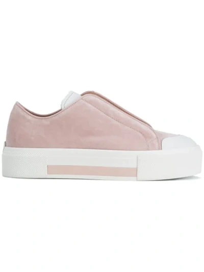 Alexander Mcqueen Suede Concealed Lace-up Low-top Platform Sneaker In Rose/ivory