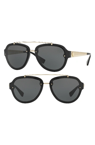 Versace Mirrored Aviator Sunglasses, Black Pattern