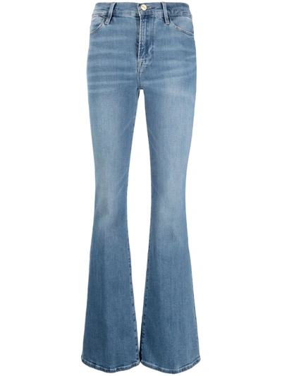 Frame Le High Flared Jeans In Blue