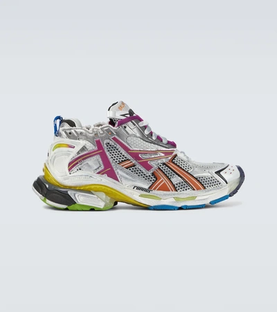 Balenciaga Mesh And Nylon Low-top Runner Trainers In Multicolor