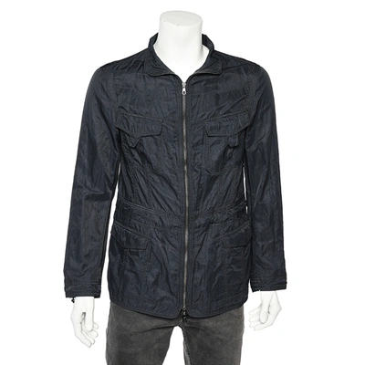 Pre-owned Emporio Armani Midnight Blue Cotton Utility Jacket M In Navy Blue