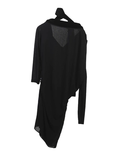 Tom Ford Crepe And Velvet Off Shoulder Short Dress In Black