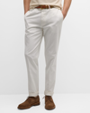 Brunello Cucinelli Cotton Gabardine Tailored Trousers In White