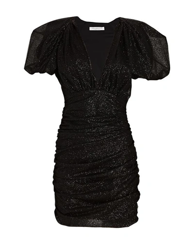 Philosophy Di Lorenzo Serafini Sequined Tulle Puff Sleeve Mini Dress In Black