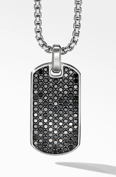 David Yurman Streamline Tag Pendant With Pave Black Diamonds