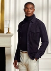 Ralph Lauren Suede Overshirt In Classic Chairman Navy