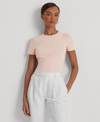 Lauren Ralph Lauren Cotton-blend T-shirt In Pale Rose