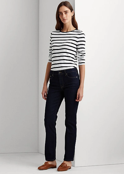 Lauren Ralph Lauren Mid-rise Straight Jean In Dark Rinse