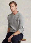 Ralph Lauren Mesh-knit Cotton Crewneck Sweater In Polo Black