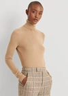 Ralph Lauren Silk-blend Turtleneck In Deep Pine