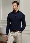 Polo Ralph Lauren Cashmere Quarter-zip Sweater In Classic Light Grey Heathe