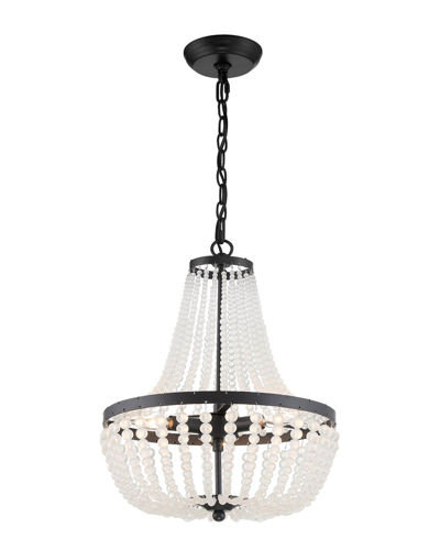 Crystorama Rylee 3 Light Matte Black Chandelier