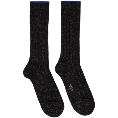 Paul Smith Four-pack Black Quash Lurex Socks In 79 Black
