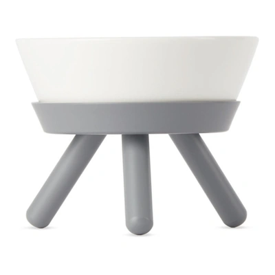 Pets So Good Grey & White Short Oreo Table Mini Pet Bowl In Gray/white