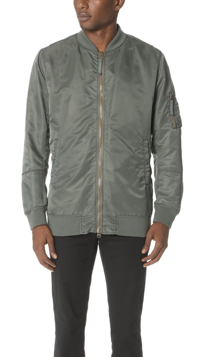 Vince Elongated Aviator Jacket In Orange