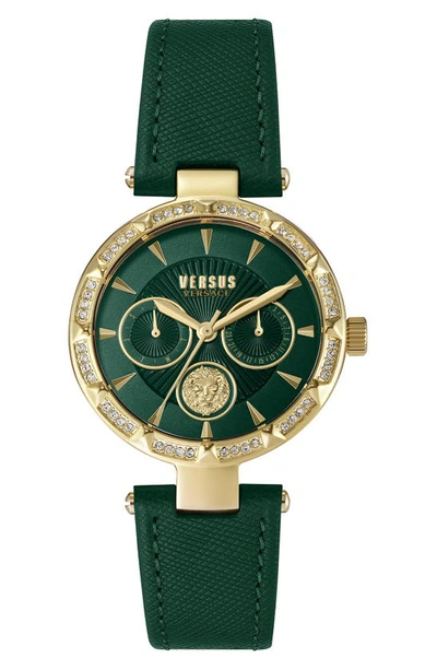 Versus Sertie Crystal Multifunction Watch In Green