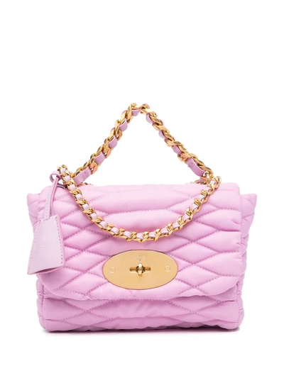 Mulberry Lily Quilted Econyl® Nylon Shoulder Bag In 粉色