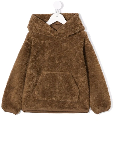 Babe And Tess Faux-fur Hoodie In Brown