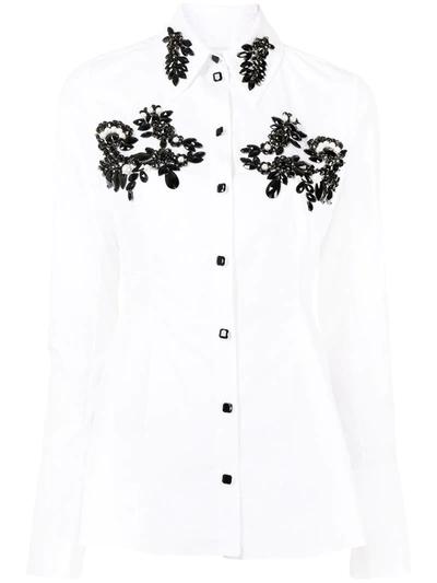 Erdem Bella Crystal-embellished Shirt In White