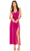 Free People Spliced Velvet Maxi Dress - Pink