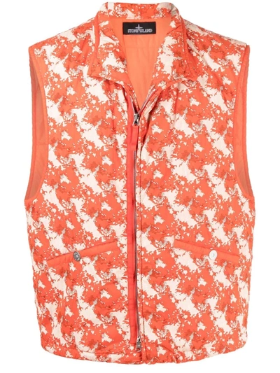Stone Island Shadow Project Augment Abstract-print Gilet Jacket In 