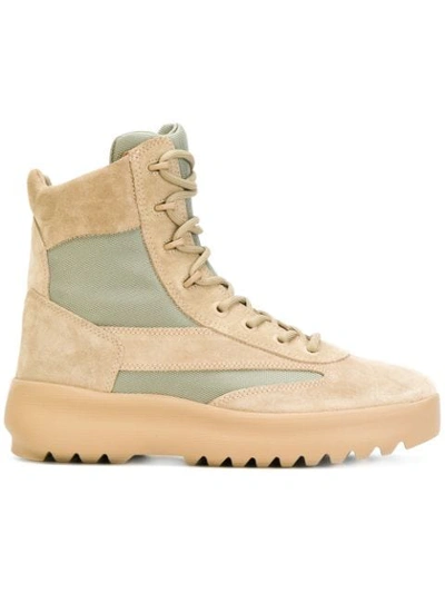 Yeezy Boots With Suede And Mesh In Neutrals