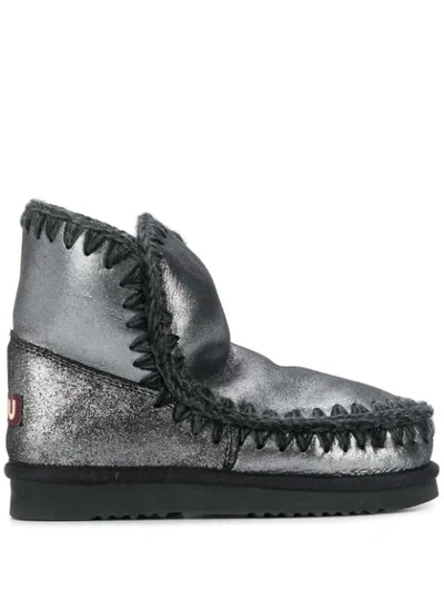 Mou Woven Detail Boots In Black | ModeSens