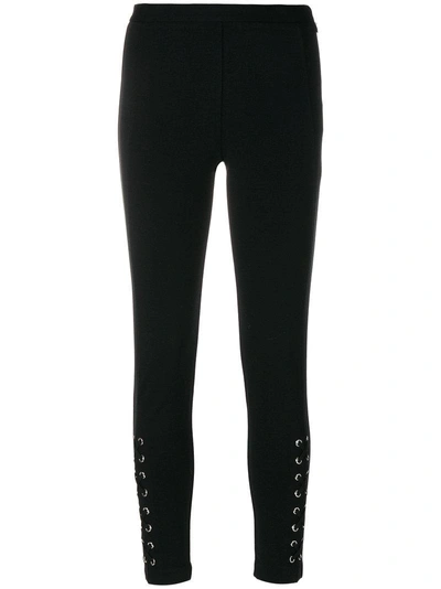 Michael Michael Kors Lace Up Skinny Trousers In Black